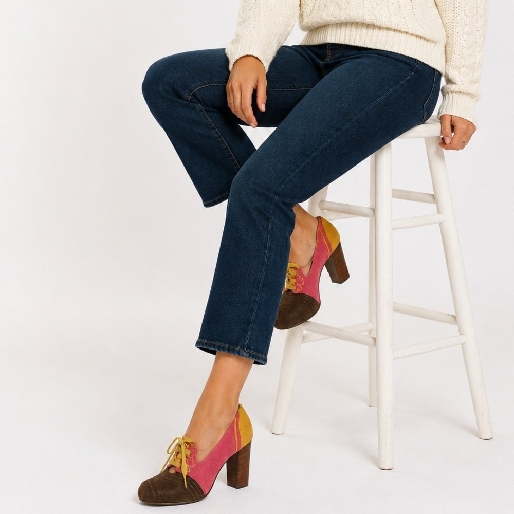Anthropologie Pilcro and the Letterpress Nolana Colorblock Suede Pumps Size 9.5
